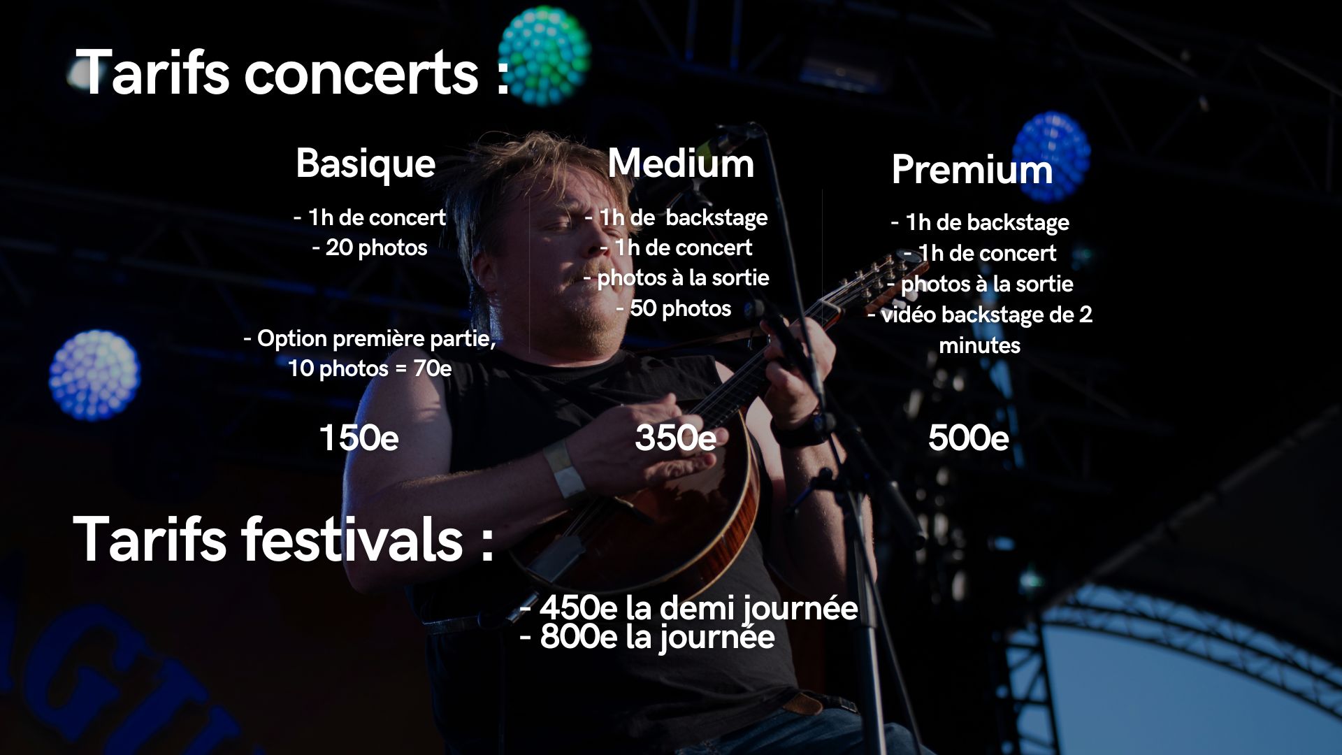 Tarifs concerts